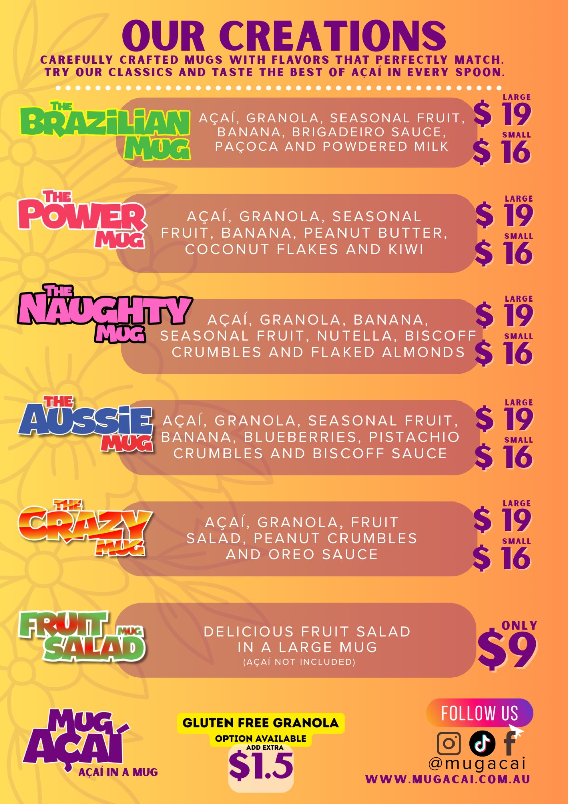 Mug Açaí creations menu: Carefully Crafted Mugs with Flavors that perfectly match